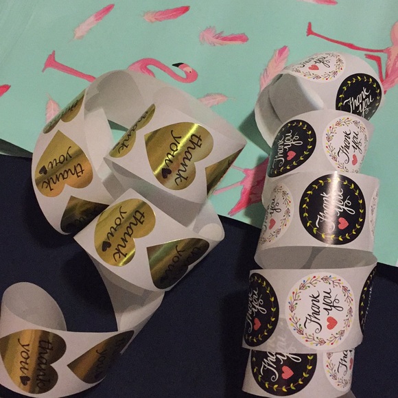 Flamingo poly mailers+ stickers - Picture 2 of 3